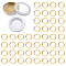 100Pcs Brass Locking Stitch Marker, Ring, Real 18K Gold Plated, 18 Gauge, 10x1mm, Inner Diameter: 8mm, Hole: 8mm