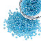 Round Glass Seed Beads, Transparent Colours Rainbow, Round, Deep Sky Blue, 12/0, 2mm, Hole: 1mm, about 30000pcs/pound