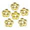 Transparent Glass Beads, Flower, Yellow, 24x25x7mm, Hole: 6mm