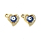 UV Plating Alloy Enamel Pendants, with Rhinestone, Golden, Evil Eye, Heart, 14.5x17x3mm, Hole: 2mm