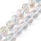 Transparent Glass Beads Strands, Hand Painted Beads, wiuth Enamel, Round, Light Sky Blue, 12~2.5mm, Hole: 1.2mm, about 30pcs/strand, 13.58 inch(34.5cm)