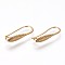 Brass Earring Hooks, with Horizontal Loop, Golden, 20.5x8.5x4mm, Hole: 1.6mm, 20 Gauge, Pin: 0.8mm
