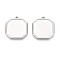 304 Stainless Steel Pendant Cabochon Settings, Polygon, Stainless Steel Color, 28x25.5x2mm, Hole: 1.6mm, Tray: 22x22mm