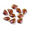 Faceted Glass Pendants, Leaf, Sienna, 16x11x6mm, Hole: 1.5mm