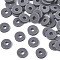 Handmade Polymer Clay Beads, Disc/Flat Round, Heishi Beads, Gray, 6x1mm, Hole: 2mm, about 23500pcs/1000g