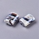 手作りランプワークビーズ  パールカラーの  長方形  ブラック  20x15x8mm  穴：2mm&nbsp;LAMP-R530-1-2