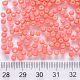 12/0ベーキングペイントガラスラウンドシードビーズ  ライトコーラル  1.5~2x1.5mm  穴：0.5~1mm  約30000個/ポンド&nbsp;SEED-S036-01A-12-3