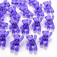 透明なアクリルビーズ  クマ  紫色のメディア  37x28x13mm  穴：2.5mm  約133個/500g&nbsp;MACR-S373-01B-936