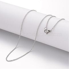 Non-Tarnish 304 Stainless Steel Necklace, Cable Chains, with Lobster Clasps, for DIY Jewelry Crafting, Stainless Steel Color, 17.72 inch(45cm), 1.5mm