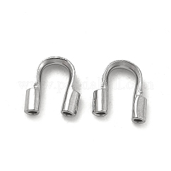 Non-Tarnish 304 Stainless Steel Wire Guardian and Protectors, Stainless Steel Color, 5x4.5x1.2mm, Hole: 0.7mm
