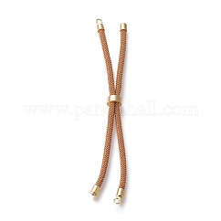 Nylon Twisted Cord Bracelet Making, Slider Bracelet Making, with Brass Findings, Golden, Peru, 8.66~9.06 inch(22~23cm), Hole: 2.8mm, Single Chain Length: about 4.33~4.53 inch(11~11.5cm)