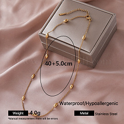 Vintage 304 Stainless Steel Oval Link Chain Necklaces, Golden, Golden, 15.75 inch(40cm)