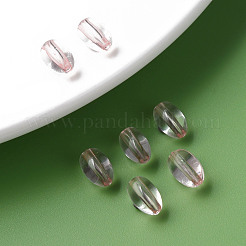 透明なアクリルビーズ  オーバル  ピンク  9.5x6mm  穴：1.5mm  約2000個/500g&nbsp;MACR-S373-134-T04