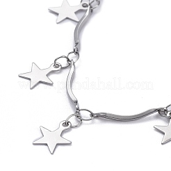 Tarnish Resistant 304 Stainless Steel Scalloped Bar Link Chain Anklets&nbsp;X-AJEW-AN00323