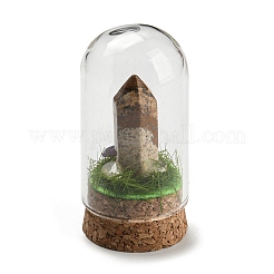 Gemstone Bullet Display Decoration with Glass Dome Cloche Cover&nbsp;DJEW-B009-02
