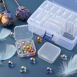 13 個の正方形プラスチックオーガナイザービーズ収納容器  透明  5.4x5.3x2cm  インナーサイズ：5.1x5.05x1.5センチメートル&nbsp;CON-YW0001-36