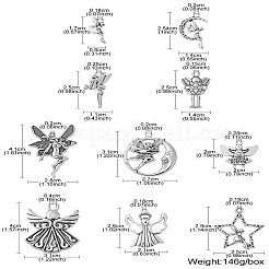 50Pcs 10 Style Tibetan Style Alloy Pendants&nbsp;TIBEP-CJ0003-48
