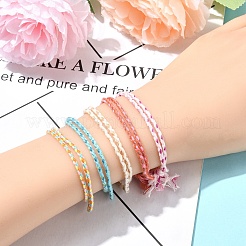 10Pcs 5 Colors Handmade Braided Cotton Cord Bracelets Making&nbsp;BJEW-YW00006