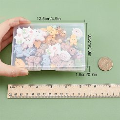 48個12スタイル不透明樹脂ペンダント  プラチナメッキ鉄ループ付き  混合動物の形  ミックスカラー  20~32.5x17.5~26x5~10mm  穴：2mm  4個/スタイル&nbsp;FIND-SC0003-24