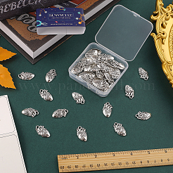 チベット風アロイペンダント50個  ハートチャーム  アンティークシルバー  25x16x4mm  穴：2.5mm&nbsp;FIND-SC0005-17