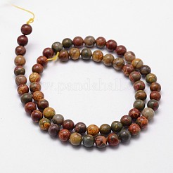 Natural Polychrome Jasper/Picasso Stone/Picasso Jasper Bead Strands&nbsp;X-G-D840-85-8mm