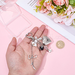 1Pc Heart with Bowknot Alloy Pendant Decorations&nbsp;KEYC-BM0001-22