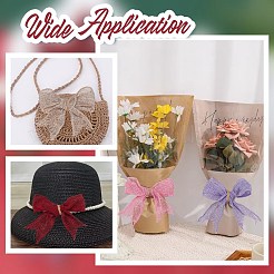 28Pcs 7 Colors Burlap Bowknot Ornament Accessories&nbsp;HJEW-AR00010