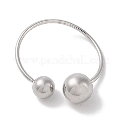 変色しない304ステンレススチール製ラウンドカフリング（女性用）  ステンレス鋼色  内径：21mm&nbsp;RJEW-G315-03P