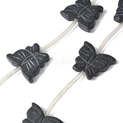 Natural Black Stone Beads Strands&nbsp;G-B136-A07