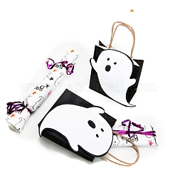 10Pcs Halloween Ghost Paper Candy Bags with Handles&nbsp;HAWE-PW0001-158