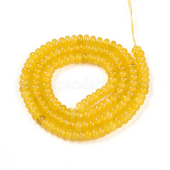 染め加工天然石ホワイトジェイドビーズ連売り  ロンデル  ゴールド  4~5x2~3mm  穴：0.8mm  約142~150個/連  14.57~14.96''（37~38センチメートル）&nbsp;G-T139-57A-01