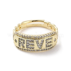 Brass Pave Cubic Zirconia Adjustable Rings&nbsp;RJEW-M170-25G