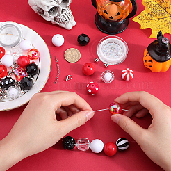 DIY Round Acrylic & Resin Beaded Bracelets Jewelry Set&nbsp;DIY-SC0026-40