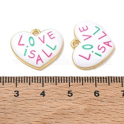プリントブラスペンダント  愛という言葉を込めた心は、あらゆるチャームに満ちている  ラックめっき  長持ちメッキ  鉛フリー＆カドミウムフリー  ゴールドカラー  カラフル  17x20.5x3.5mm  穴：2mm&nbsp;KK-CBAF9BC-09G-06
