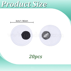 20Pcs Eyes Polyester Embroidery Iron on/Sew on Patches&nbsp;DIY-PH0036-61B-02
