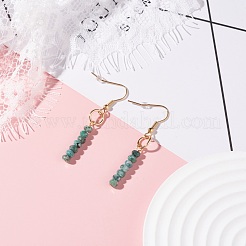 Dyed Natural Malaysia Jade Beads Dangle Earrings&nbsp;EJEW-JE04709-01