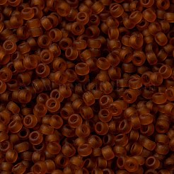 MIYUKIラウンドロカイユビーズ  日本製シードビーズ  （rr134f）マット透明ダークトパーズ  15/0  1.5mm  穴：0.7mm  約5555PCS /ボトル  10 G /ボトル&nbsp;SEED-JP0010-RR0134F