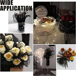 2袋プリーツガーゼ糸の花束ラッピング包装  装飾を与える母の日の贈り物に適しています  ブラック  4572x280mm  5ヤード/袋&nbsp;OP-NB0001-13A