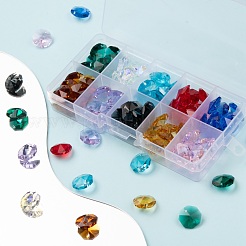 100Pcs 10 Colors Electroplate Glass Links Connectors&nbsp;EGLA-LS0001-07