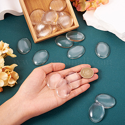 Transparent Clear Glass Flat Back Cabochons&nbsp;GGLA-TA0001-02-40x30