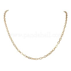 4mm 304ステンレススチールアズキチェーンネックレス（女性用）  ゴールドカラー  24.41インチ（62cm）&nbsp;NJEW-JN05598