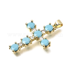 Brass Pave Cubic Zirconia Pendants&nbsp;CU-CBAE7DF-11G-B05