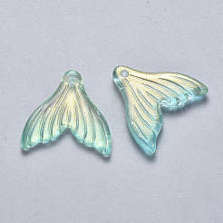 Transparent Spray Painted Glass Pendants&nbsp;X-GLAA-S190-009A-03