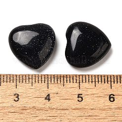 合成ブルーゴールドストーン青金砂石カボション  ハート  15x15x6mm&nbsp;G-F776-02A-07