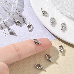 シェグレース 真鍮製ロブスタークラスプ  カドミウムフリーと鉛フリー＆ニッケルフリー  プラチナ  11x6x3.5mm  穴：1mm&nbsp;XGRQ7M753-973P