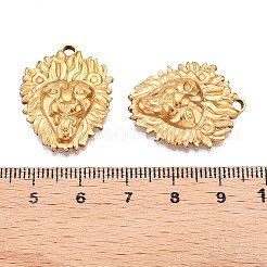 イオンプレーティング（IP）304ステンレスペンダント  ライオンチャーム  18KGP本金メッキ  25.5x21x5.5mm  穴：2mm&nbsp;STAS-T064-44G