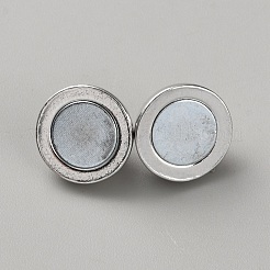 ループ付き鉄製マグネット留め具  ラウンド  プラチナ  17mm  穴：1.2mm&nbsp;LS-IFIN-TAC0007-04P