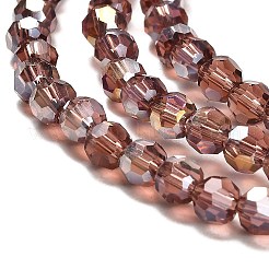 透明ガラスビーズ  32ファセット  ABカラーメッキ  ラウンド  シエナ  4.5x4mm  穴：1mm  約87~93個/連  32~33cm&nbsp;EGLA-A035-T4mm-B13