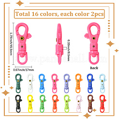 32Pcs 16 Colors POM Plastic Swivel Clasps&nbsp;FIND-SC0017-03