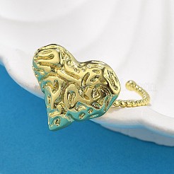 Heart Brass Cuff Rings for Women&nbsp;RJEW-C123-09G